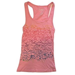 PINK embellished ribbed tank top